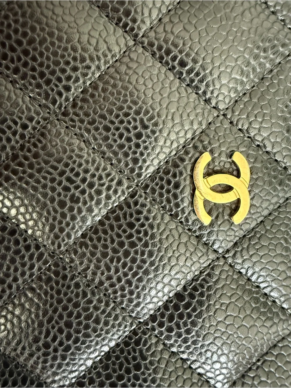 Chanel Black Quilted Caviar Zip Around Wallet - PRICE FIRM